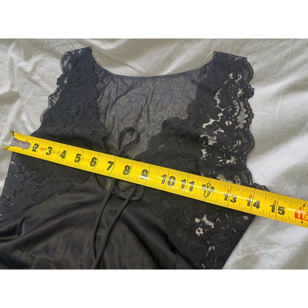 Vintage Lace Babydoll Whimsigoth Grunge Punk JCPennys Black Lingerie Tank Top - Picture 6 of 7